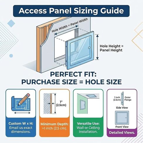 Ceiling Access Panel for Drywall, Hinged Aluminum Alloy Door Cover for Plumbing and Electrical Service Areas, 8x12 inches in Kuwait