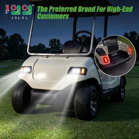 مجموعة إضاءة عربة الجولف 10L0L من أجل Yamaha G14 G16 G19 G22، جهد 12 فولت - 48 فولت، ضوء رأس الجري أثناء النهار مع شعاع منخفض وعالي مع مجموعة الفرامل والمخاطر والقرن والانعطاف in Kuwait