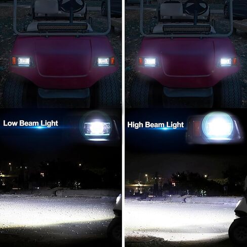 مجموعة إضاءة عربة الجولف 10L0L من أجل Yamaha G14 G16 G19 G22، جهد 12 فولت - 48 فولت، ضوء رأس الجري أثناء النهار مع شعاع منخفض وعالي مع مجموعة الفرامل والمخاطر والقرن والانعطاف in Kuwait
