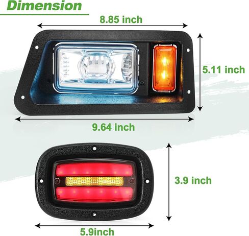 مجموعة إضاءة عربة الجولف 10L0L من أجل Yamaha G14 G16 G19 G22، جهد 12 فولت - 48 فولت، ضوء رأس الجري أثناء النهار مع شعاع منخفض وعالي مع مجموعة الفرامل والمخاطر والقرن والانعطاف in Kuwait