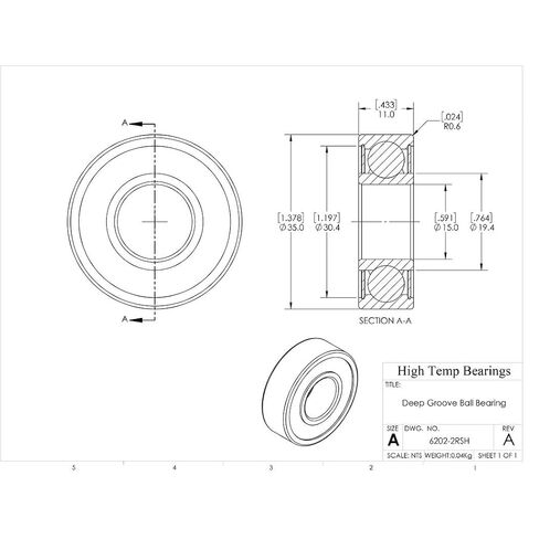 15mm 6202-2RS Deep Groove Sealed Ball Bearing, Pack of 2 in Kuwait