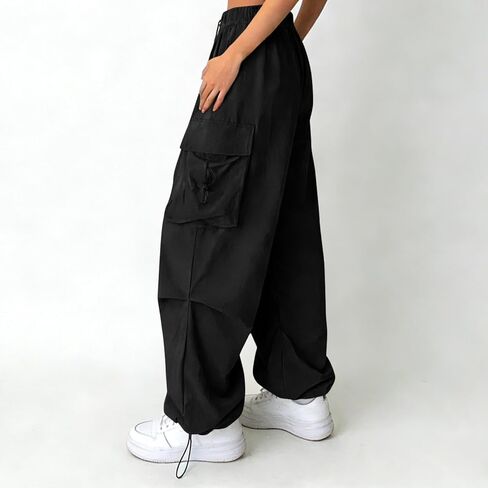 Girls Baggy Wide Leg Cargo Pants Girls Boys Y2K Streetwear Hippie Sweatpants with Pockets Dance Skateboarding Outfits in Kuwait