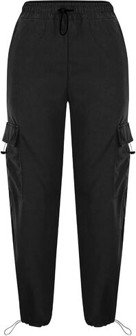 Girls Baggy Wide Leg Cargo Pants Girls Boys Y2K Streetwear Hippie Sweatpants with Pockets Dance Skateboarding Outfits in Kuwait