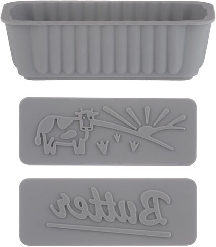 Kilner Silicone Butter Mold Set, Gray, with 2 Interchangeable Design Plates, Farm and Butter Text Patterns, Dishwasher-Safe in Kuwait