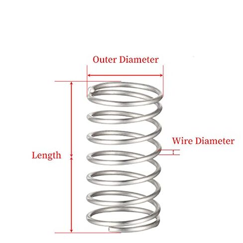 Spring,Compression Spring, Mechanical Compression Springs 10pcs Stainless Steel Wire Dia 1.0mm OD 5-15mm Y-Type Rotor Return Pressure Spring in Kuwait