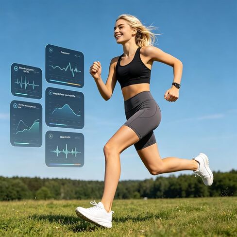 سوار ذكي لتتبع اللياقة البدنية، مراقبة معدل ضربات القلب والنوم على مدار الساعة طوال أيام الأسبوع، سوار معصم رياضي بدون شاشة مع تطبيق مجاني (أسود) in Kuwait