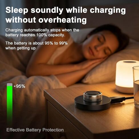 متوافق مع قاعدة الشحن السريع Oura Ring Gen 3 (الحجم 13) مع مستشعر بالأشعة تحت الحمراء، وحماية التوقف التلقائي، ومؤشر، وقاعدة غير قابلة للانزلاق، وشاحن للحلقة الذكية يتضمن كابل USB-C مقاس 59 بوصة in Kuwait