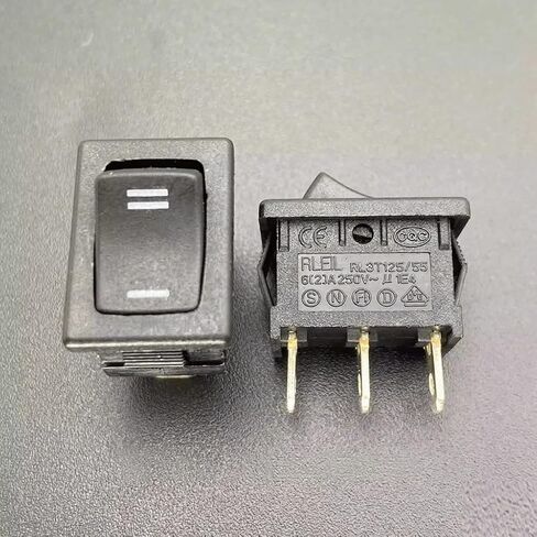 (1PC) RLEIL RL3 Rocker Switch, 3-Pin 2-Position ON-Off SPST Power Switch,10A 125VAC, Copper Terminals, Compatible with RLEIL for Water Dispenser, Appliances in Kuwait