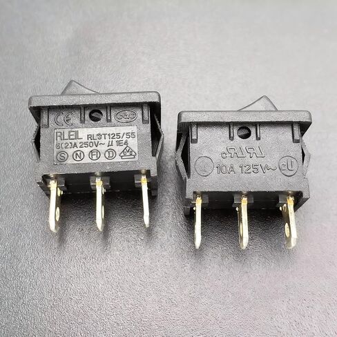 (1PC) RLEIL RL3 Rocker Switch, 3-Pin 2-Position ON-Off SPST Power Switch,10A 125VAC, Copper Terminals, Compatible with RLEIL for Water Dispenser, Appliances in Kuwait