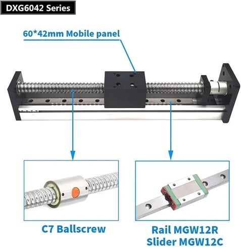 Sliding Table Module with 100-1000Mm Linear Guide Ball Screw Sfu1204/1605/1610 60 * 42/60 * 48 Sliding Table,Sfu1204 60x42 Table-500mm St in Kuwait