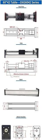 Sliding Table Module with 100-1000Mm Linear Guide Ball Screw Sfu1204/1605/1610 60 * 42/60 * 48 Sliding Table,Sfu1204 60x42 Table-500mm St in Kuwait