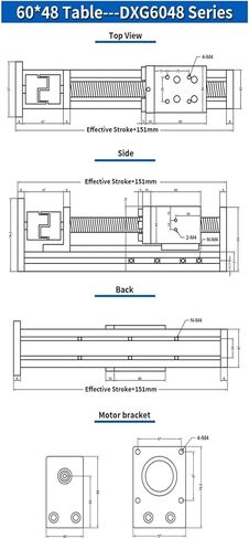 Sliding Table Module with 100-1000Mm Linear Guide Ball Screw Sfu1204/1605/1610 60 * 42/60 * 48 Sliding Table,Sfu1204 60x42 Table-500mm St in Kuwait