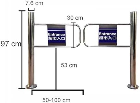 Durable Stainless Steel 90° Swing Gate - Metal Entrance Door for Supermarkets & Factories - 1-Way Design (80×97 cm) Perfect for Employee Access & Secure Entry in Kuwait