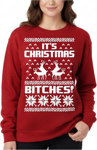 Tstars Christmas Sweatshirt for Women & Teen Girls - Santa Claws Cat Flamingo - Xmas Holiday Pullover in Kuwait