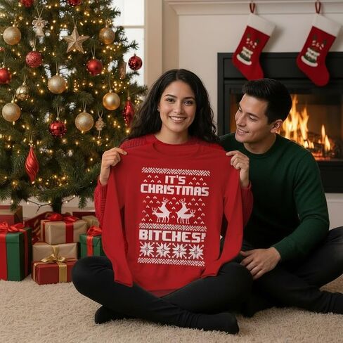 Tstars Christmas Sweatshirt for Women & Teen Girls - Santa Claws Cat Flamingo - Xmas Holiday Pullover in Kuwait