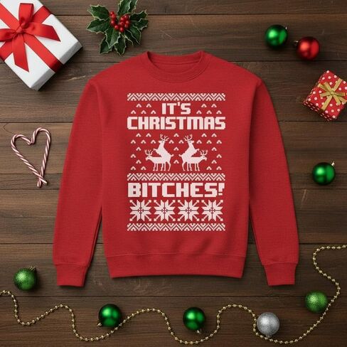 Tstars Christmas Sweatshirt for Women & Teen Girls - Santa Claws Cat Flamingo - Xmas Holiday Pullover in Kuwait