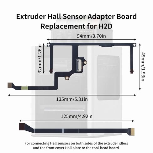 مجموعة استبدال لوحة مستشعر قاعة الطارد لـ BambuLab H2D/H2C: محول PCB 3 في 1 لوحة نقل FPC مع برغي تثبيت - ضمان دقة الطباعة ثلاثية الأبعاد لملحقات الطابعة in Kuwait
