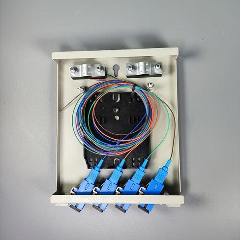 4 Port Optical Fiber Termination Box with SC LC Port Distribution Frame Flange and Pigtail Optional(White Empty Box) in Saudi Arabia