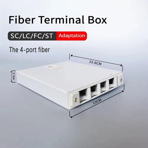 4 Port Optical Fiber Termination Box with SC LC Port Distribution Frame Flange and Pigtail Optional(White Empty Box) in Saudi Arabia
