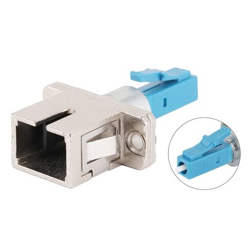 LC Male to SC Female Fiber Adapter Connector, Optical Coupler for Single Mode Fiber, Hybrid Optic Adapter with Ceramic Ferrule, Industrial Grade for Telecom and Data in Kuwait