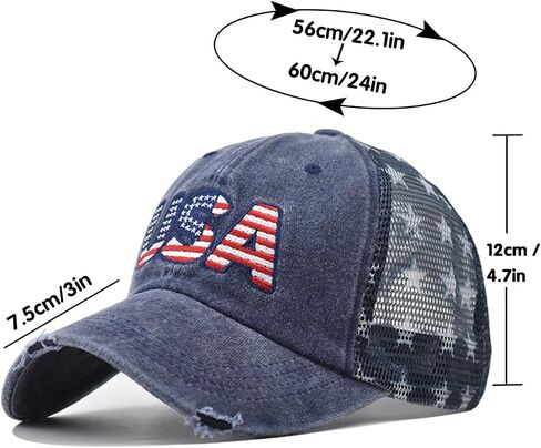 Vintage USA Trucker Hat American Flag Mesh Baseball Cap Adjustable Patriotic Hat for Men Women Fourth of July in Kuwait