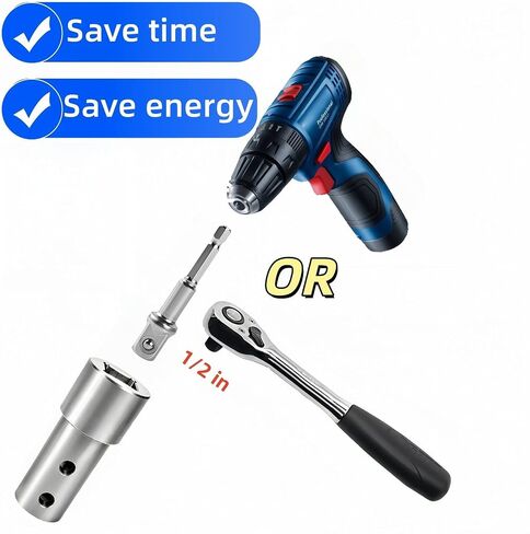 Trailer Jack Drill Adapter for Top Wind, Fits 0.5-inch drive shaft only，Turbo ，ez Crank Jack Adapter Tool & 1/2 Inch Socket Bit, Heavy Duty for RV, Construction, Dump Trailers,DIY,Campers(1/2 Inch) in Kuwait