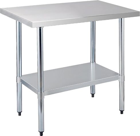 COOLCHEF Stainless Steel Work Table 24 x 36 Inch, NSF Commercial Prep Table with Undershelf, Heavy Duty Food Prep Workstation in Kuwait