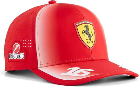 قبعة PUMA Scuderia Ferrari F1 2026 Charles Leclerc للأطفال - أحمر - مقاس واحد | حافة منحنية مع قفل خلفي قابل للتعديل، مقاس قابل للتعديل للأطفال in Kuwait