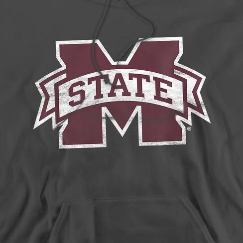 Mississippi State University Official Distressed Primary Unisex Adult Pull-Over Hoodie in Kuwait