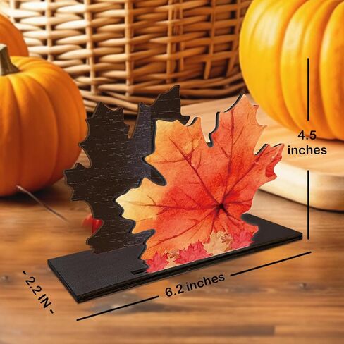 Singhaaje Fall Napkin Holder, Autumn Leaf Wooden Napkin Holder Decor | Autumn Napkin Holder for Dining Table, Fall Thanksgiving Harvest Decor for Party Home Kitchen Dining Table in Kuwait