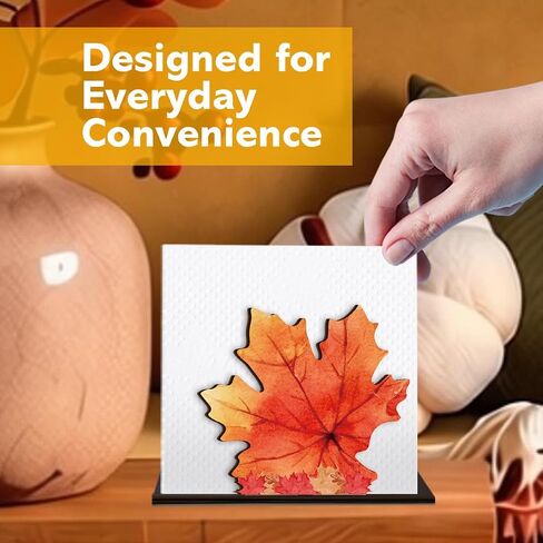 Singhaaje Fall Napkin Holder, Autumn Leaf Wooden Napkin Holder Decor | Autumn Napkin Holder for Dining Table, Fall Thanksgiving Harvest Decor for Party Home Kitchen Dining Table in Kuwait