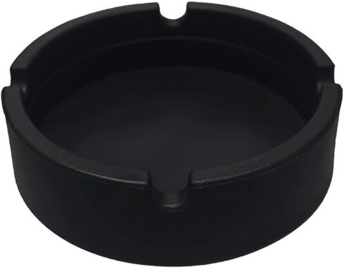 Silicone Ashtray, Round Black, 3.1 Inches Diameter, 0.8 Inches Height in Kuwait