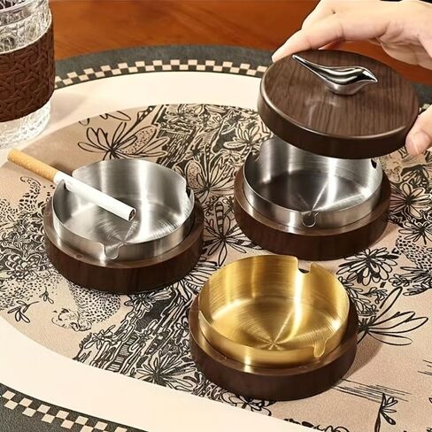 A Stylish And Elegant Ashtray for The Tabletop, Perfect for Home Use Or in The Car, Featuring a Lid And a Vintage Aesthetic, Making It an Ideal Gift for The Homeowner in Kuwait