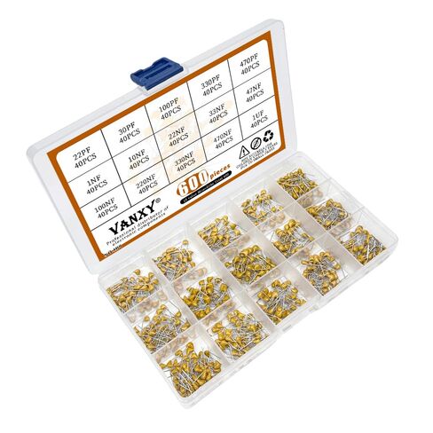 600pcs Ceramic Capacitor 104 100nF 0.1uF 1uF 105 470nF 474 10nF 103 330nF 334 220nF 224 47nF 473 33nF 333 22nF 223 1nF 102 22PF 30PF 100PF 330PF 470PF Monolithic Capacitors Kits（15Values） in Kuwait