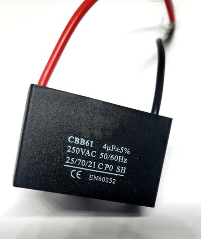 Generic CBB61 مكثف مروحة السقف 4 فائق التوهج بواسطة 250VAC (2 سلك، 36mmX24mmX12mm) in Kuwait