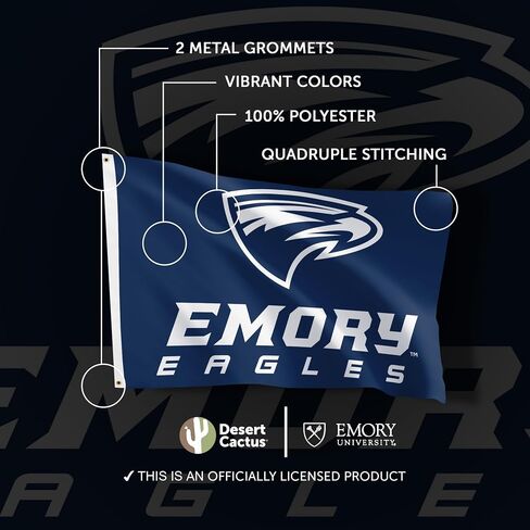 Desert Cactus Emory University EU Flag - 3 x 5 Feet Eagles Banner, Indoor/Outdoor Durable Fabric, 100% Polyester Design (Style A) in Kuwait