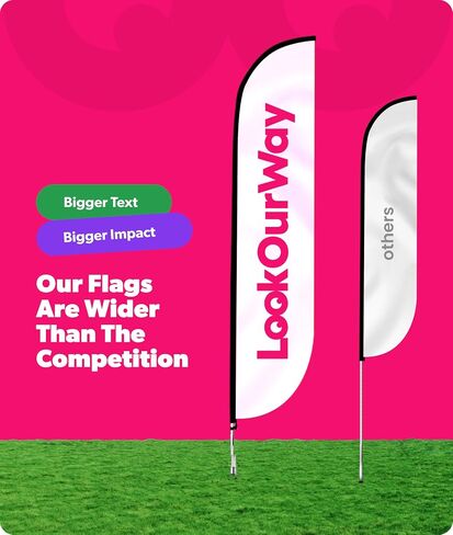 لافتة علم ريشة LookOURWay - أعلام إعلانية بطول 12 قدمًا لترويج الأعمال والفعاليات الخارجية - علم Swooper فقط - أعلام البيرة والمشروبات الكحولية - البيرة الباردة المثلجة (10M1200055) in Kuwait