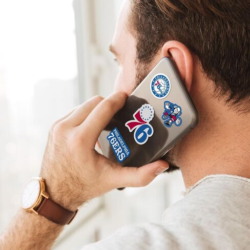 ملصق فيلادلفيا 76ers الصغير 12 قطعة 5 × 6.25 بوصة - 12 شعارًا مختلفًا / علامة وردية in Saudi Arabia
