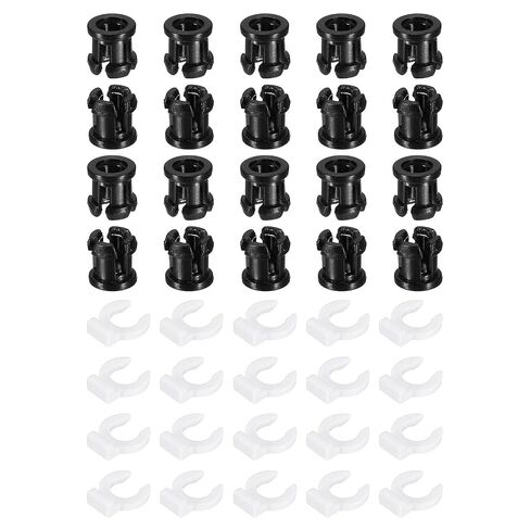 MECCANIXITY 20 Set 3D Printer Tube Coupler Set, Tube Coupling Collet Clamp Clip Plastic Joint Connector 7.5mm OD x 4mm ID for Fixed 1.75mm Filament Printer Parts, Black/Blue in Kuwait
