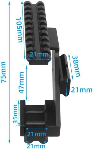 ProWildGearTactical الدقة الألومنيوم 21mm القضبان Picatinny العلوي والسفلي مسدس مسدس نطاق جبل للمشاهد والأضواء والملحقات للمسدسات مع الملحقات الأمامية in Kuwait