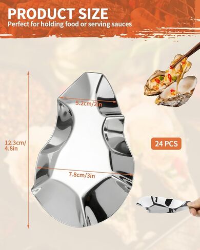 24 PCS Oyster Shells, Stainless Steel Grillable Oyster Grill Pan Shells Set, Kitchen Metal Oyster Grilling Shells for Cooking Oysters, Shrimp, Scallops, Clams, Reusable for Baking & Seafood in Kuwait