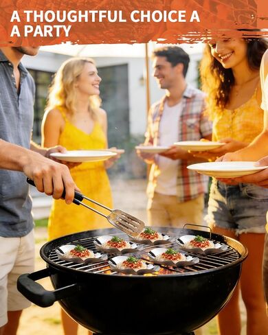 24 PCS Oyster Shells, Stainless Steel Grillable Oyster Grill Pan Shells Set, Kitchen Metal Oyster Grilling Shells for Cooking Oysters, Shrimp, Scallops, Clams, Reusable for Baking & Seafood in Kuwait