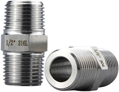 1pc 304 High Pressure Hex Nipple Fitting 250bar DN15 to DN10 Male thread Fitting Reducing Plumbing Fittings in Kuwait