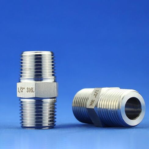 1pc 304 High Pressure Hex Nipple Fitting 250bar DN15 to DN10 Male thread Fitting Reducing Plumbing Fittings in Kuwait