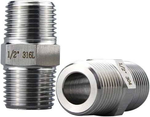 1pc 304 High Pressure Hex Nipple Fitting 250bar DN15 to DN10 Male thread Fitting Reducing Plumbing Fittings in Kuwait