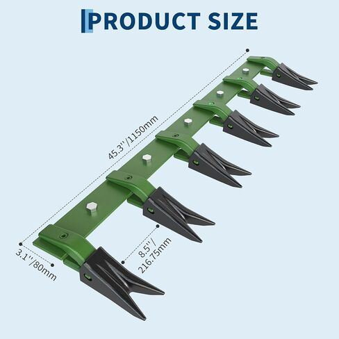 46" Heavy Duty 6-Tooth Bar for Sub-Compact Tractor Buckets, No-Drill Mount, Fits 1/2" & Thinner Cutting Edges, 4560 Lbs Capacity in Kuwait