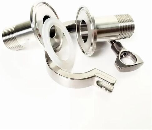 1/2 "DN15 ذكر الموضوع مجموعة الطويق OD 50.5 مللي متر تجهيزات أنابيب + ثلاثي المشبك + PTFE طوقا الفولاذ المقاوم للصدأ SS304 تركيبات سباكة in Kuwait