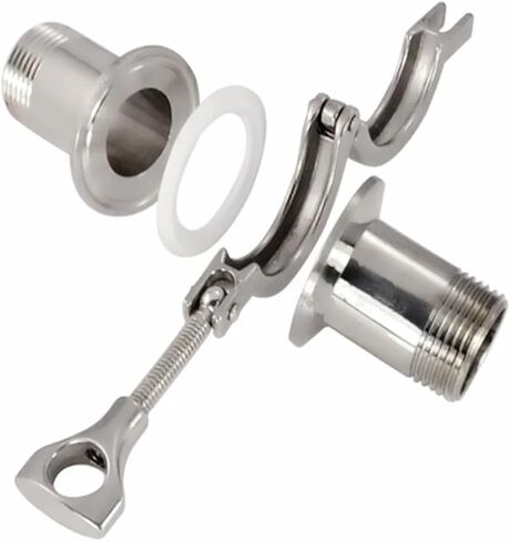 1/2 "DN15 ذكر الموضوع مجموعة الطويق OD 50.5 مللي متر تجهيزات أنابيب + ثلاثي المشبك + PTFE طوقا الفولاذ المقاوم للصدأ SS304 تركيبات سباكة in Kuwait