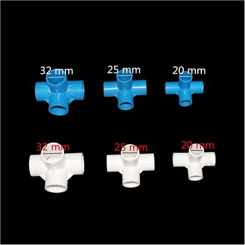 سباكة الحديقة 20/25/32 مم أنبوب PVC 4 اتجاهات مشتركة أنابيب الري الزراعية المشتركة حديقة المياه المشتركة الأنابيب الصناعية المشتركة 2 قطعة (اللون: أبيض، الحجم: 20 مم) تجهيزات السباكة in Kuwait