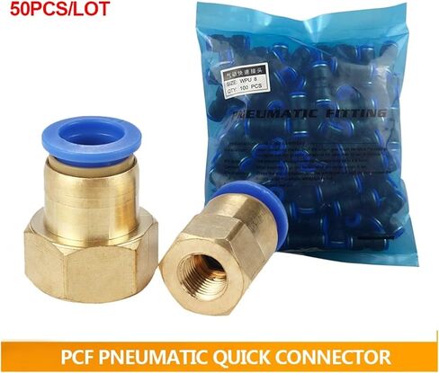 50 قطعة/الوحدة موصل هوائي PCF 4 مللي متر-12 مللي متر تركيب الموضوع 1/8 "1/4" 3/8 "1/2" أنبوب الهواء الموضوع أنثى مستقيم الهواء المناسب (اللون: 12-01) تركيبات السباكة in Kuwait
